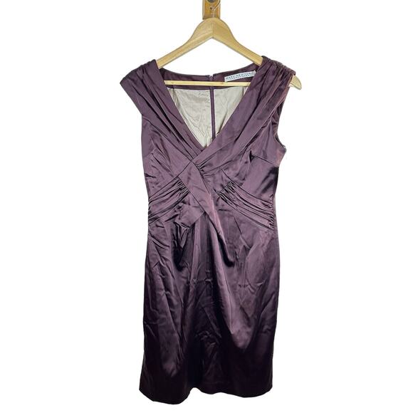 Marc New York Sleeveless V Neck X Front Bordeaux Cocktail Dress Woman’s‎ 6 NWT - Picture 1 of 9